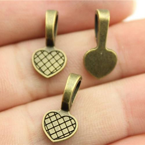 Zinc Alloy Heart Pendler, antik bronze farve forgyldt, du kan DIY, 19x9mm, Solgt af PC