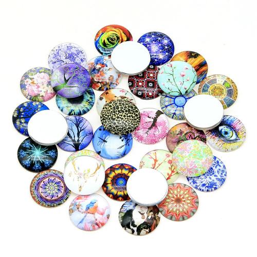 Cabochão de vidro, aleatoriamente enviado & DIY & tamanho diferente para a escolha, cores misturadas, 100PC/Bag, vendido por Bag