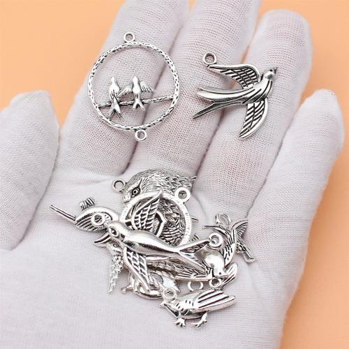 Animal Zinc Alloy Connector antique silver color plated DIY & 1/1 loop Sold By Bag