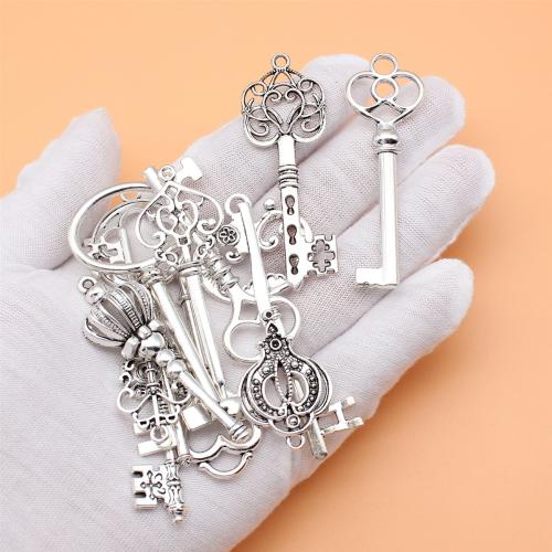 Zinc Alloy Connector Key antique silver color plated DIY Sold By Bag