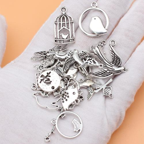 Animal Zinc Alloy Connector antique silver color plated DIY & 1/1 loop Sold By Bag