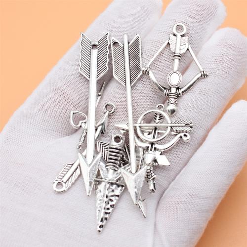 Zinc Alloy Connector Arrow antique silver color plated DIY & 1/1 loop Sold By Bag