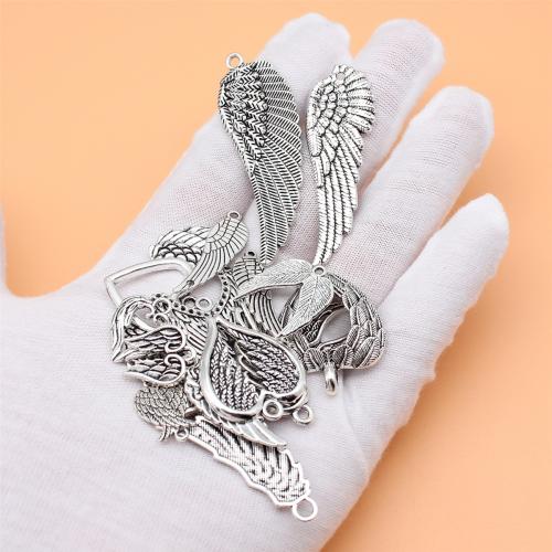 Zinc Alloy Connector Wing Shape antique silver color plated DIY & 1/1 loop Sold By Bag