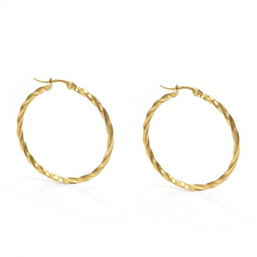 Stainless Steel Lever Terug Earring, 304 roestvrij staal, mode sieraden & voor vrouw, gouden, 38x38mm, Verkocht door pair