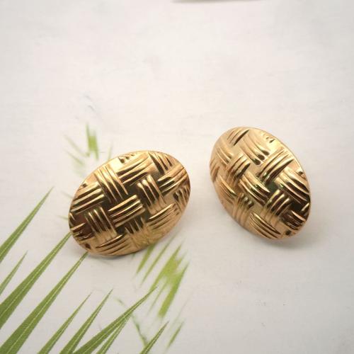 Stainless Steel Earring Stud Component 304 Stainless Steel DIY golden Sold By Pair