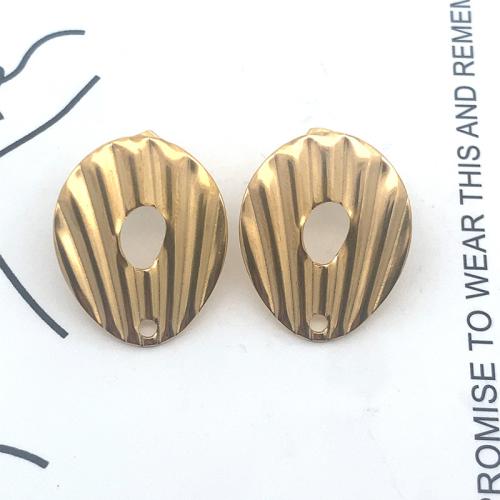 Stainless Steel Earring Stud Component 304 Stainless Steel DIY golden Sold By PC