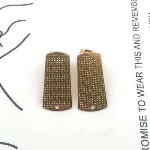 Stainless Steel Earring Stud Component 304 Stainless Steel DIY golden Sold By PC