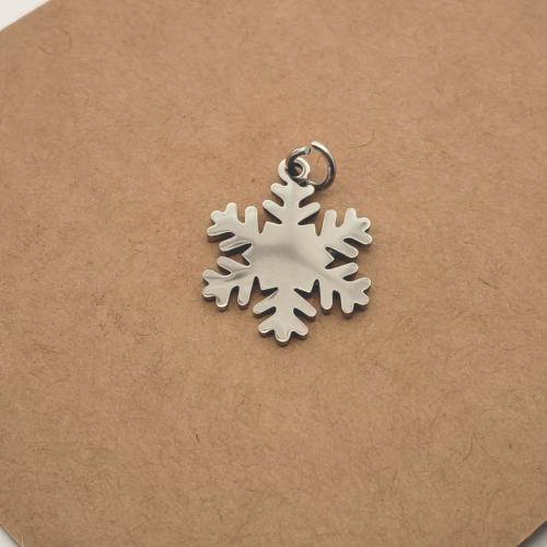 Ciondoli gioielli in acciaio inox, 304 acciaio inox, Fiocco di Neve, Lucidatura fine & DIY, colore originale, 19x15mm, Venduto da PC