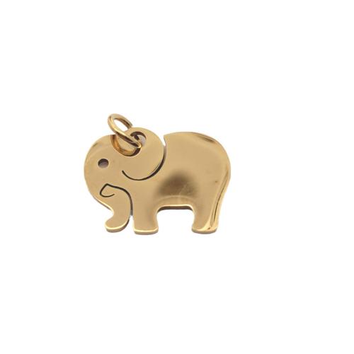 Roestvrij staal Animal Hangers, 304 roestvrij staal, Olifant, DIY, gouden, 16x13mm, Verkocht door PC