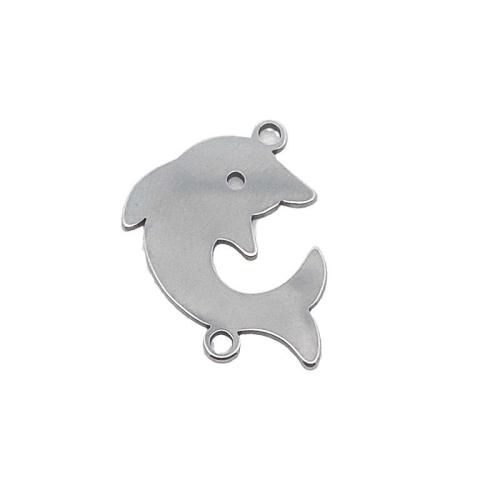 Kontakt i rostfritt stål, 304 rostfritt stål, Dolphin, DIY, ursprungliga färgen, 21x16mm, Säljs av PC