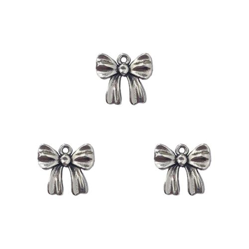 Sinkkiseos Bowknot riipukset, antiikki hopea päällystetty, tee-se-itse, nikkeli, lyijy ja kadmium vapaa, 18x13mm, N. 100PC/laukku, Myymät laukku