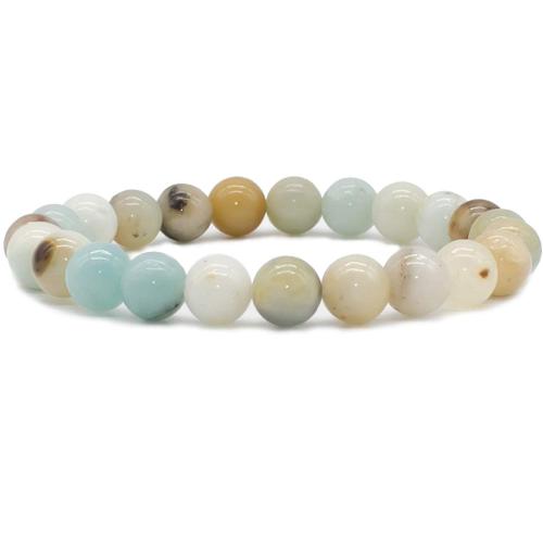 Gemstone Bracelets Natural Stone Round fashion jewelry & Unisex 8mm Length 18.5 cm Sold By PC