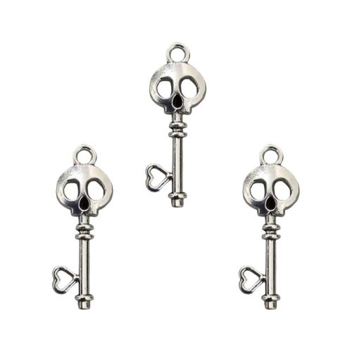 Zinc Alloy Key Pendants antique silver color plated DIY nickel lead & cadmium free Approx Sold By Bag