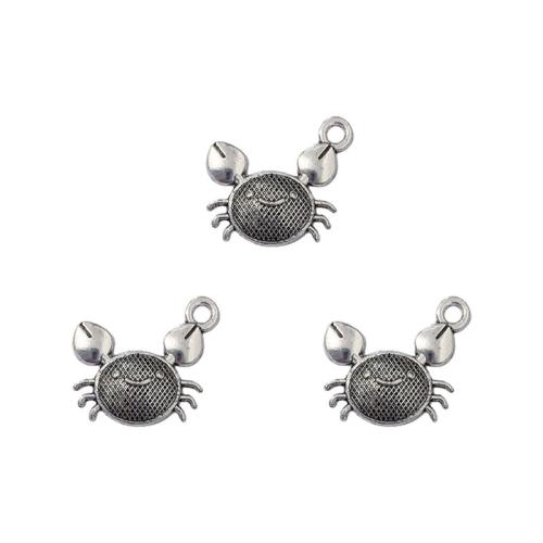 Zinc Alloy Animal Pendants Crab antique silver color plated DIY nickel lead & cadmium free Approx Sold By Bag