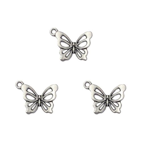 Zinc Alloy Animal Pendants Butterfly antique silver color plated DIY nickel lead & cadmium free Approx Sold By Bag