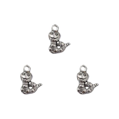 Zink Alloy Animal Hängen, Snake, antik silver pläterad, DIY, nickel, bly och kadmium gratis, 12x16mm, Hål:Ca 2mm, Ca 100PC/Bag, Säljs av Bag