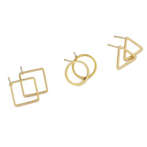 Brass Stud Earring plated & for woman golden Sold By Bag