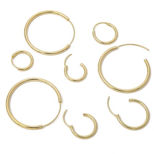 Brass Huggie Hoop Earring plated & for woman golden Sold By Bag