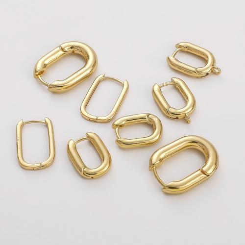 Messing Hoop Earring Components, plated, verschillende grootte voor keus & verschillende stijlen voor de keuze, goud, Verkocht door PC