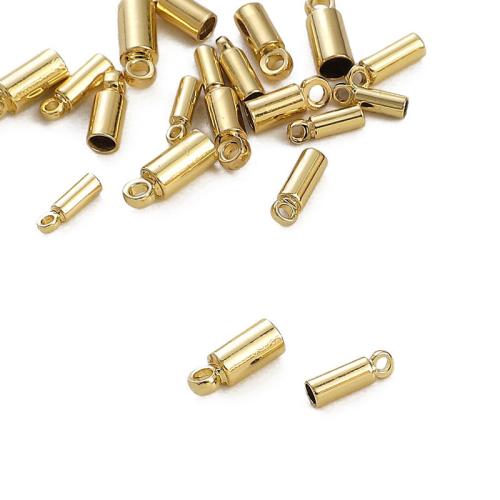 Brass Cord Tips plated DIY golden Sold By Bag