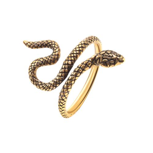 Brass Finger Ring Snake plated for woman golden Sold By PC