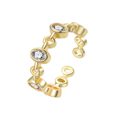 Cúbicos Circonia Micro Pave anillo de latón, metal, chapado, micro arcilla de zirconia cúbica & para mujer, más colores para la opción, Vendido por UD