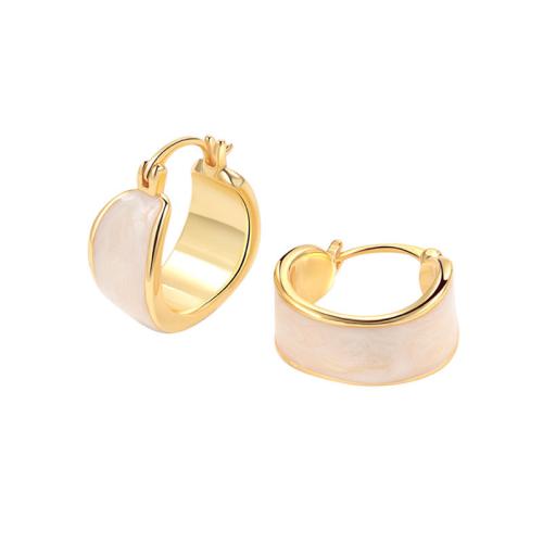 Brass Leverback Earring plated for woman & enamel golden Sold By Pair