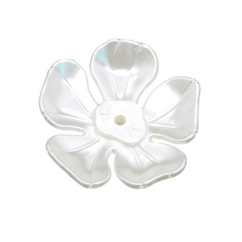 Perles en plastique ABS, fleur, vernis au four, DIY & styles différents pour le choix, blanc, Vendu par PC