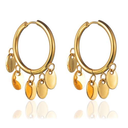 Acier inoxydable Levier Retour Earring, Acier inoxydable 304, bijoux de mode & pour femme, doré, 25x20mm, Vendu par paire