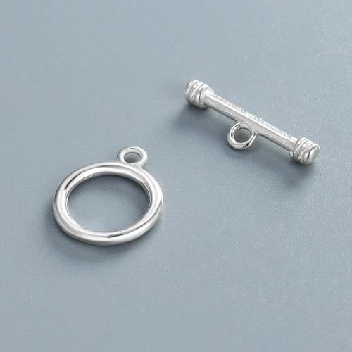 Fermaglio olivetta in argento sterlina, 925 sterline d'argento, DIY, O:10mm;T:14.5mm, Venduto da set