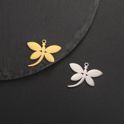 Stainless Steel Animal Pendants 304 Stainless Steel Dragonfly Vacuum Ion Plating DIY Sold By PC