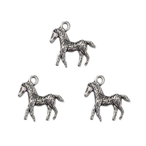 Zinc Alloy Animal Pendants Horse antique silver color plated DIY nickel lead & cadmium free Approx Sold By Bag