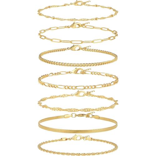 Bijoux bracelet en acier inoxydable, Acier inoxydable 304, Placage, modèles différents pour le choix & pour femme, plus de couleurs à choisir, Longueur 14 cm, Vendu par fixé