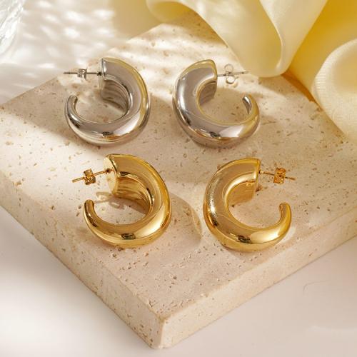 Stainless Steel Stud Earrings 304 Stainless Steel plated for woman Sold By Pair