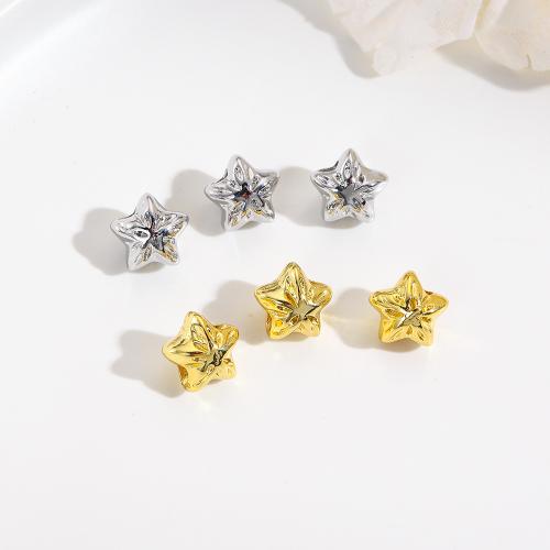 Brass Jewelry Beads Star plated DIY nickel lead & cadmium free Sold By Bag