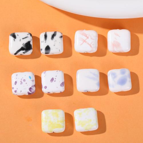 Porcelain Jewelry Beads Square DIY Sold By Bag