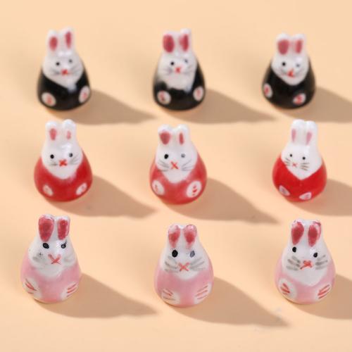 Porzellan Schmuckperlen, Hase, DIY, keine, 22x14mm, 100PCs/Tasche, verkauft von Tasche