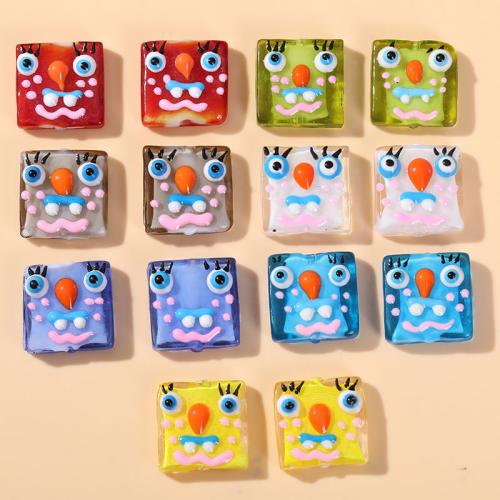 Handgemaakte Lampwork Beads, Plein, DIY, meer kleuren voor de keuze, 20x20mm, 100pC's/Bag, Verkocht door Bag