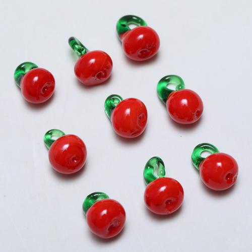 Fashion Lampwork Hangers, Tomaat, DIY, rood, 15x11mm, 100pC's/Bag, Verkocht door Bag