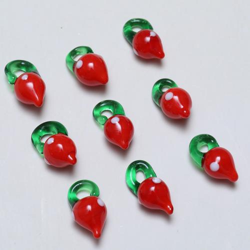 Fashion Lampwork Pendants Strawberry DIY red Sold By Bag