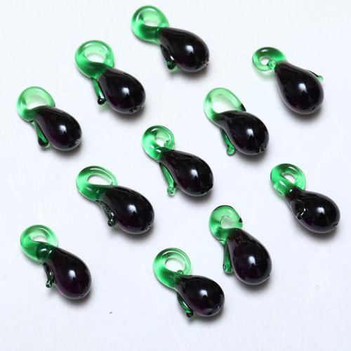 Fashion Lampwork Pendants Eggplant DIY black Sold By Bag