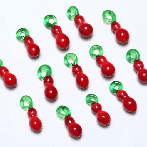 المعلقات Lampwork موضة, امبورك, كالاباش, ديي, أحمر, 25x10mm, 100أجهزة الكمبيوتر/حقيبة, تباع بواسطة حقيبة