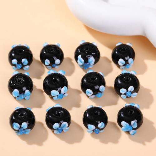 Granulos artesanais de  Lampwork, vidrilho, DIY, preto, 25x10mm, 100PCs/Bag, vendido por Bag