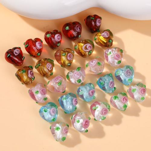 Χάντρες Lampwork, Γυάλινα, Καρδιά, DIY, περισσότερα χρώματα για την επιλογή, 12x11mm, 100PCs/τσάντα, Sold Με τσάντα