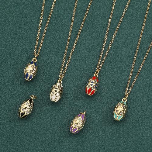 Collier en laiton cubique Zircon Micro Pave, avec 5cm chaînes de rallonge, Placage, bijoux de mode & pavé de micro zircon & émail, plus de couleurs à choisir, protéger l'environnement, sans nickel, plomb et cadmium, 9.50x22mm, Longueur 45 cm, Vendu par PC