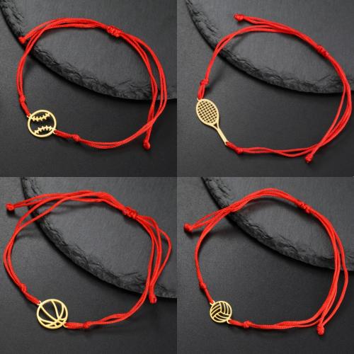 Stainless Steel Jewelry Bracelet 304 Stainless Steel with Knot Cord plated fashion jewelry & Unisex Length Approx 17-21 cm Sold By PC