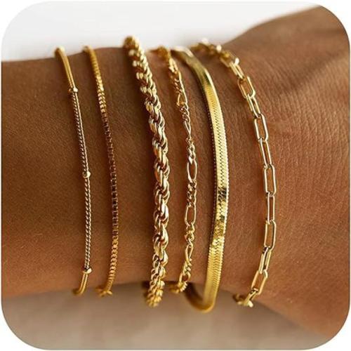 Stainless Steel Jewelry Bracelet 304 Stainless Steel plated & for woman Length 14 cm Sold By Set