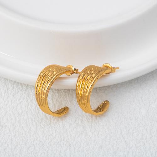 Roestvrij staal Stud Earrings, 304 roestvrij staal, 18K verguld, mode sieraden & voor vrouw, gouden, 20x10mm, Verkocht door pair