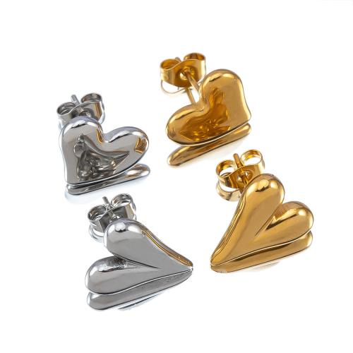 Stainless Steel Stud Earrings 304 Stainless Steel Heart fashion jewelry & for woman Sold By Bag