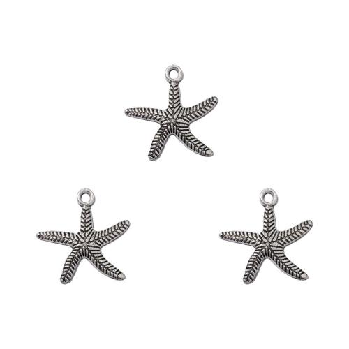 Zinc Alloy Pendants Starfish antique silver color plated DIY nickel lead & cadmium free Approx Sold By Bag